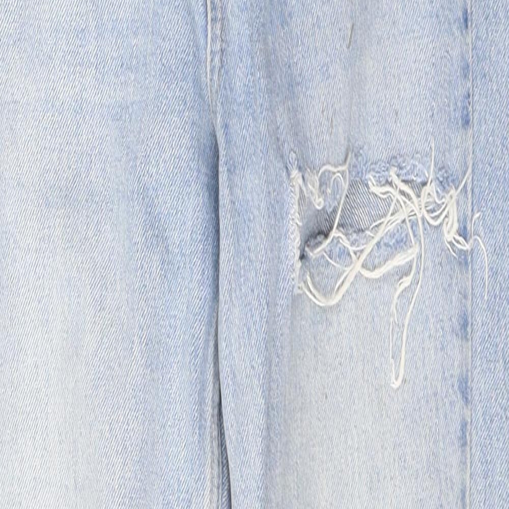 Topshop Womens Blue  Cotton Mom Jeans Size 26 in L32 in Regular Button