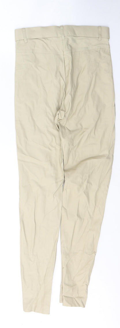 Zara Womens Beige  Cotton Skinny Jeans Size S L28 in Regular Button