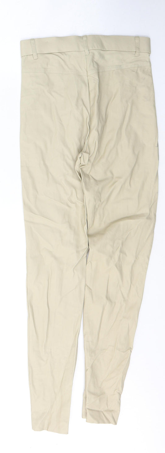 Zara Womens Beige  Cotton Skinny Jeans Size S L28 in Regular Button