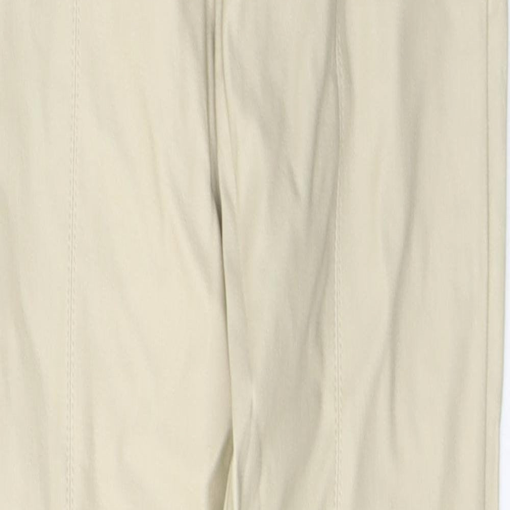 Zara Womens Beige  Cotton Skinny Jeans Size S L28 in Regular Button