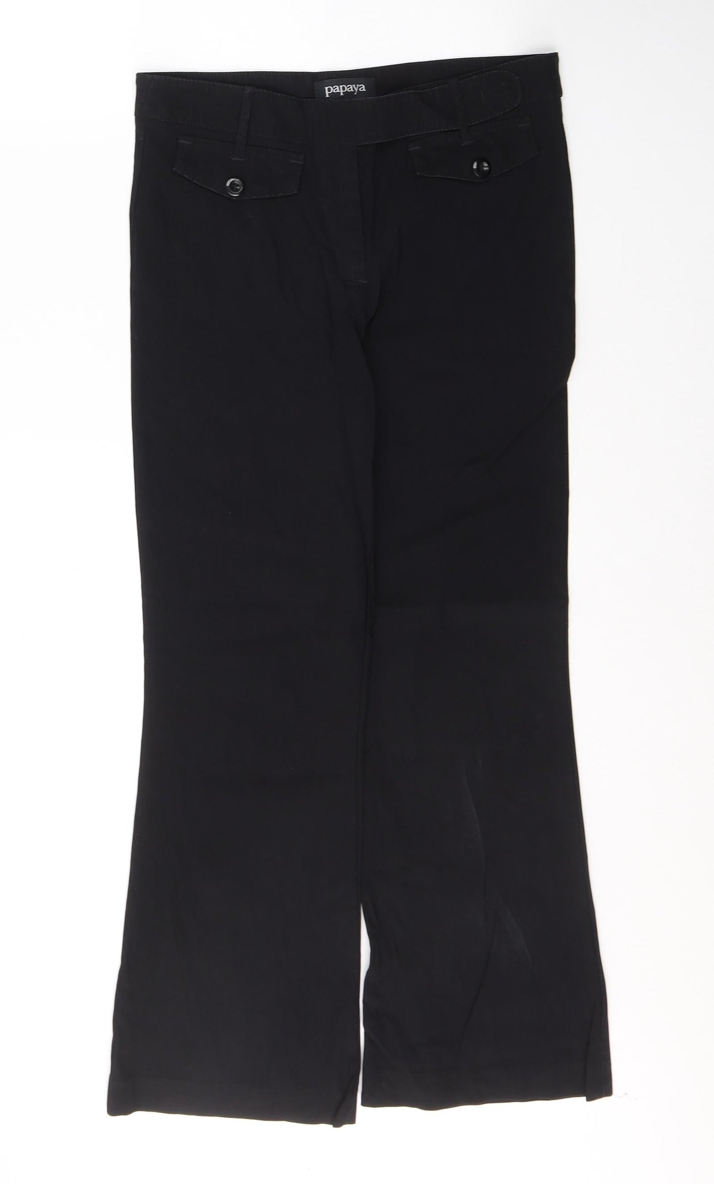 Womens UK Size 10 Papaya Regular Fit  Black Trousers