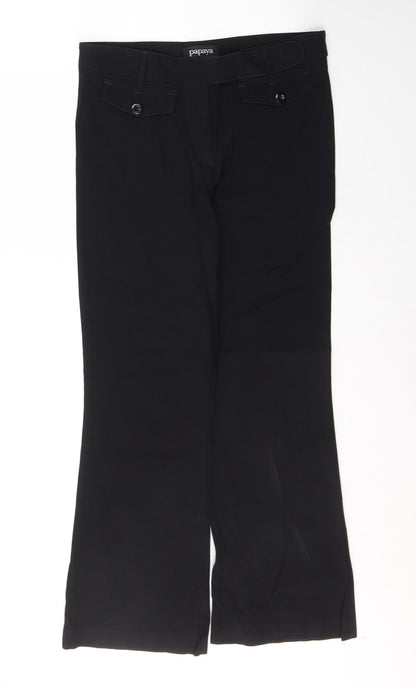 Womens UK Size 10 Papaya Regular Fit  Black Trousers