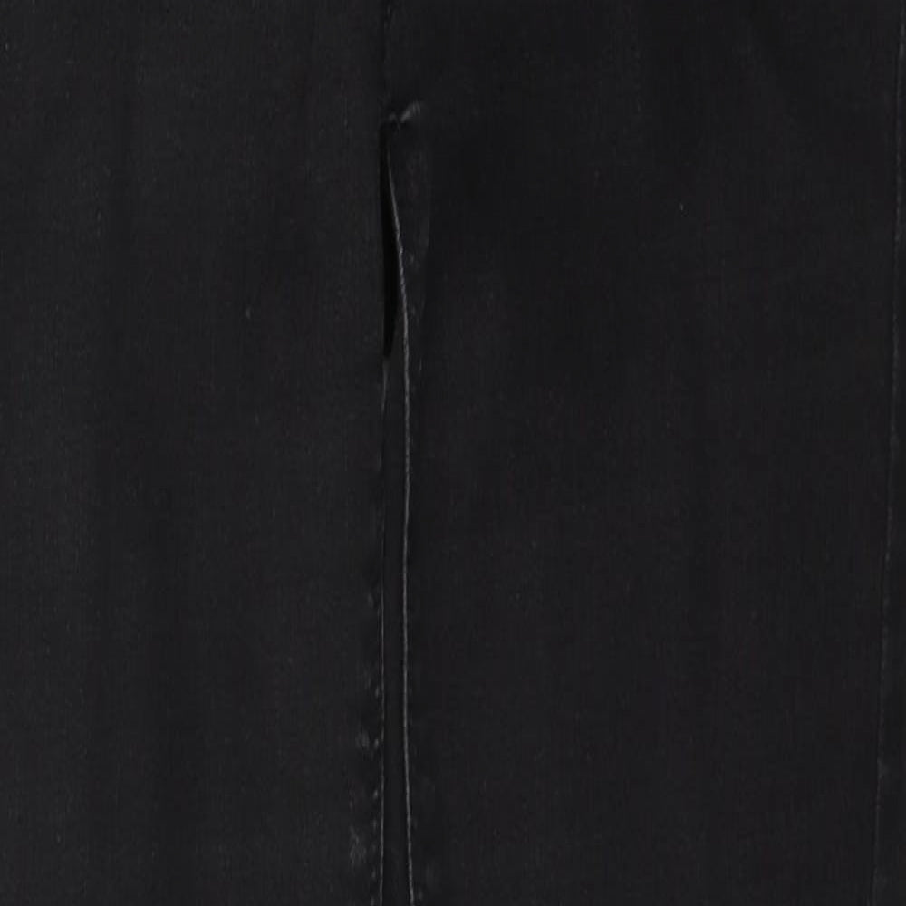 Denim & Co. Womens Black  Cotton Skinny Jeans Size 12 L29 in Regular Button