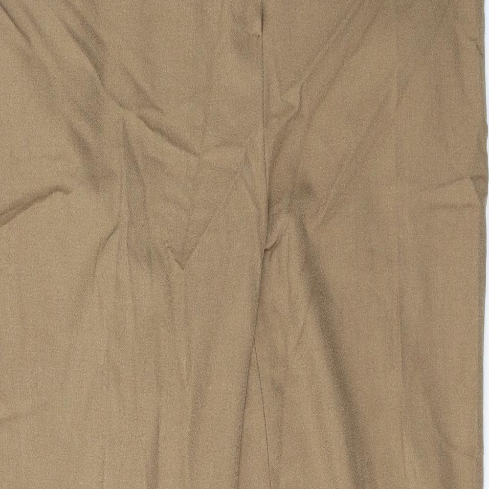 CC Womens Beige  Viscose Trousers  Size 16 L28 in Regular Button