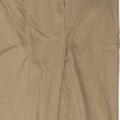 CC Womens Beige  Viscose Trousers  Size 16 L28 in Regular Button