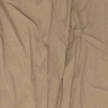 CC Womens Beige  Viscose Trousers  Size 16 L28 in Regular Button