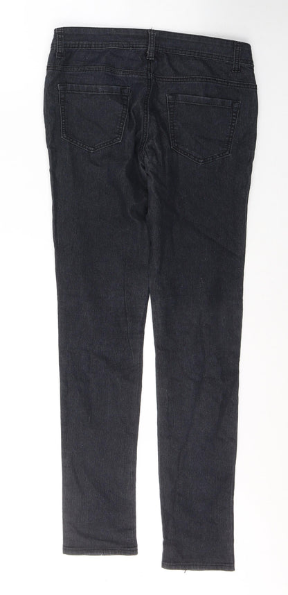 Denim & Co. Womens Blue  Cotton Skinny Jeans Size 10 L32 in Regular Button