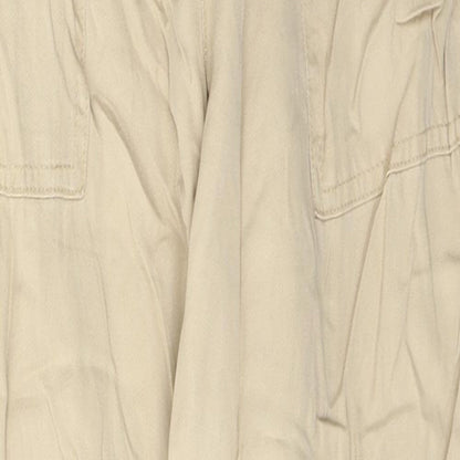 George Womens Beige  Lyocell Trousers  Size 12 L27 in Regular Button
