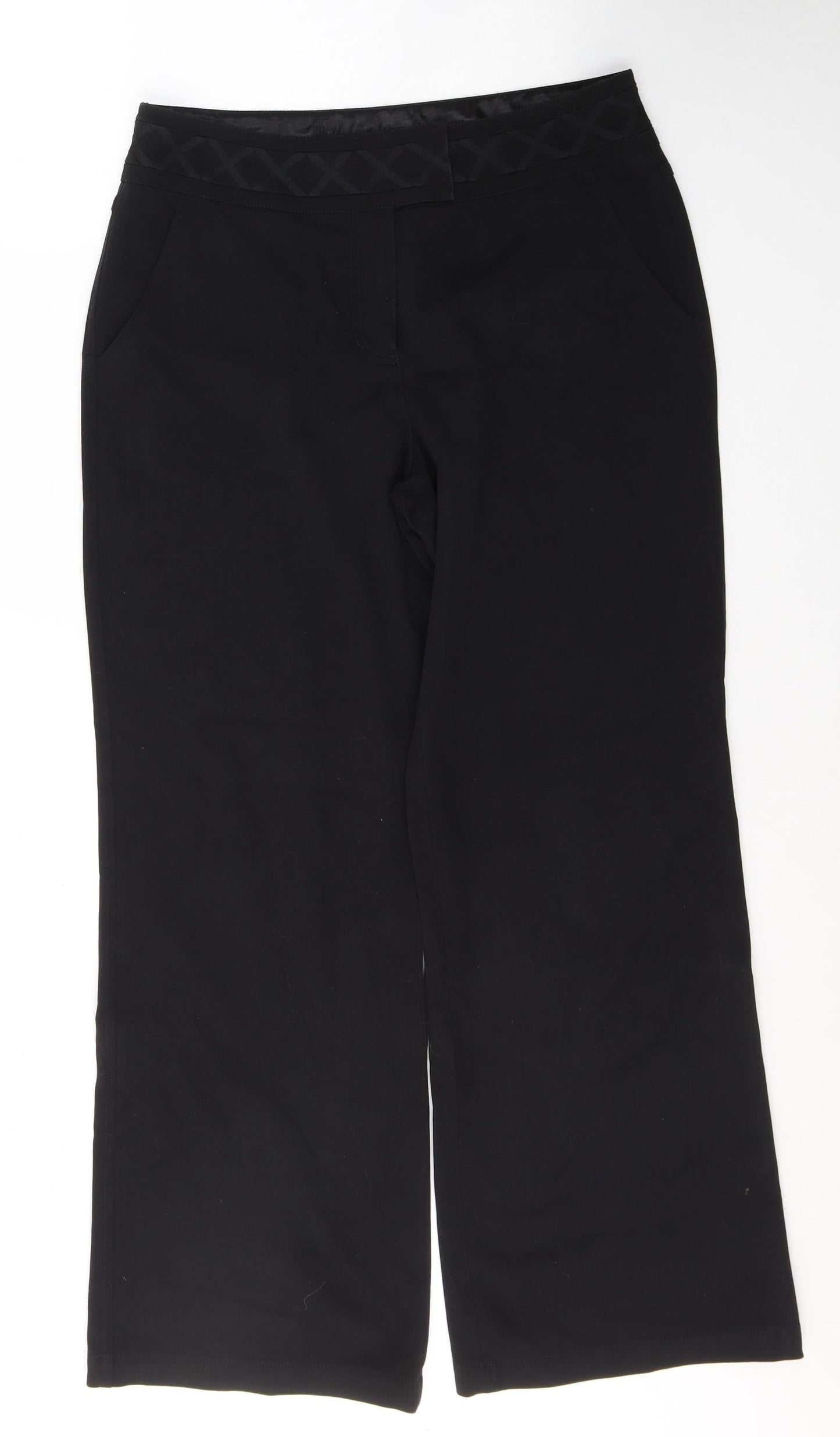 Womens UK Size 12 Per Una Regular Fit  Black Trousers