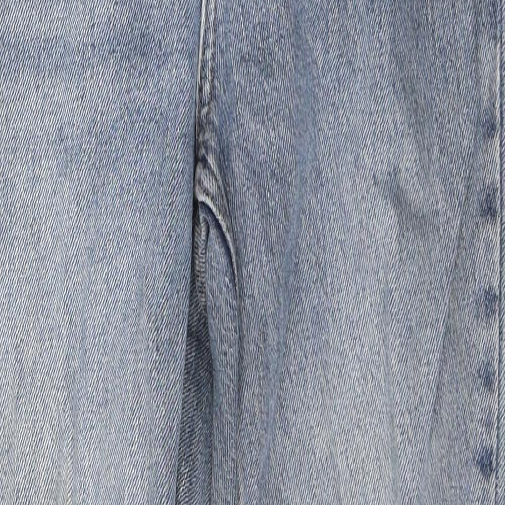 Topshop Womens Blue  Cotton Mom Jeans Size 28 in L32 in Regular Button