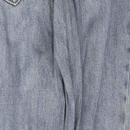 Topshop Womens Blue  Cotton Mom Jeans Size 28 in L32 in Regular Button