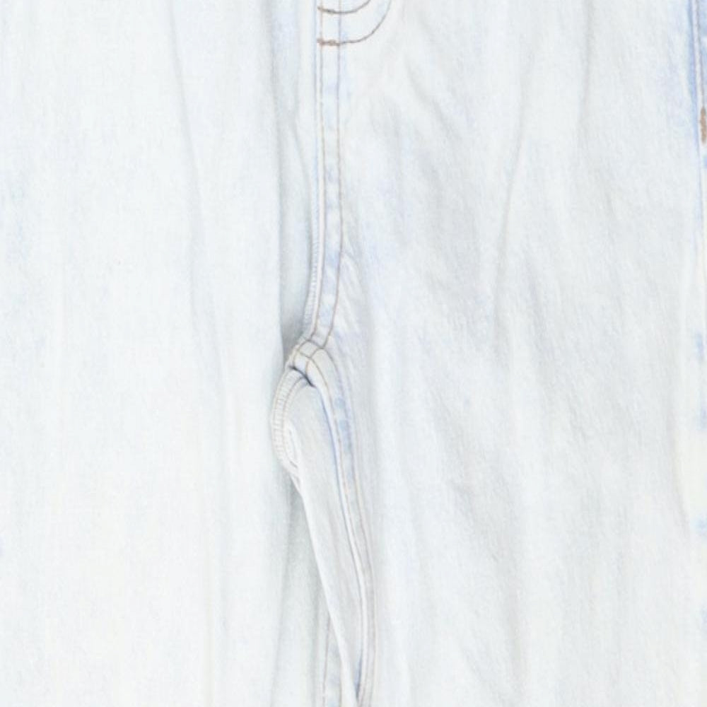 Topshop Womens Blue  Cotton Cropped Jeans Size 25 in L30 in Regular Button