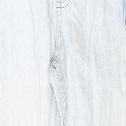 Topshop Womens Blue  Cotton Cropped Jeans Size 25 in L30 in Regular Button