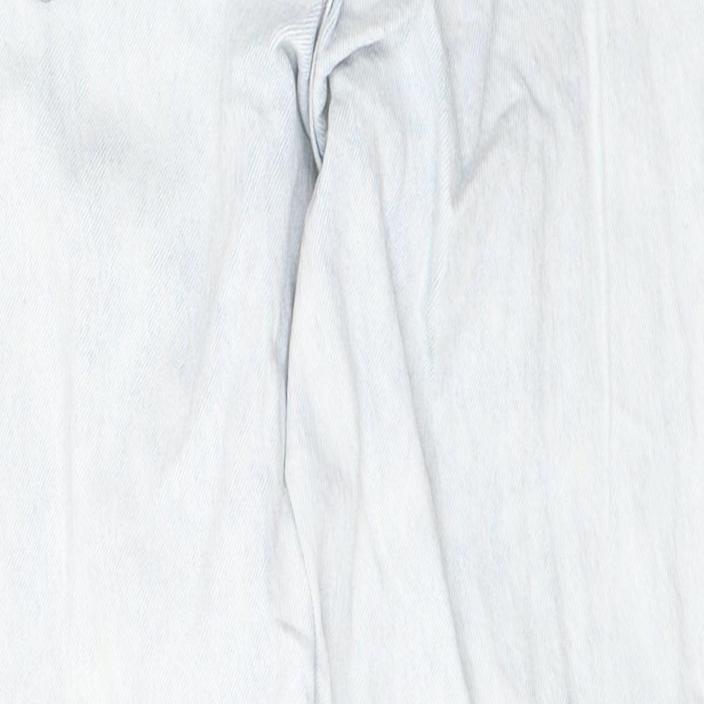 Topshop Womens Blue  Cotton Cropped Jeans Size 25 in L30 in Regular Button