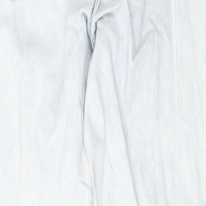 Topshop Womens Blue  Cotton Cropped Jeans Size 25 in L30 in Regular Button