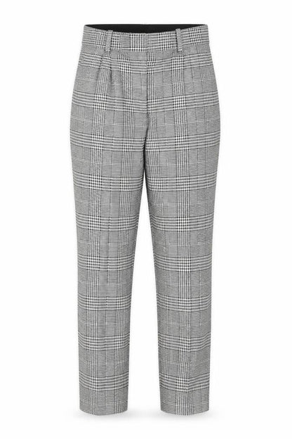 H&M Womens White Houndstooth Cotton Snow Pants Trousers Size 6 L26 in Regular Button