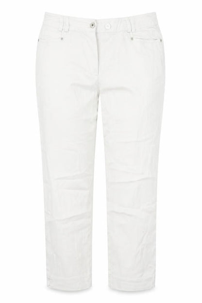 Casual Womens White  Cotton Cropped Jeans Size 34 in L21 in Regular Button