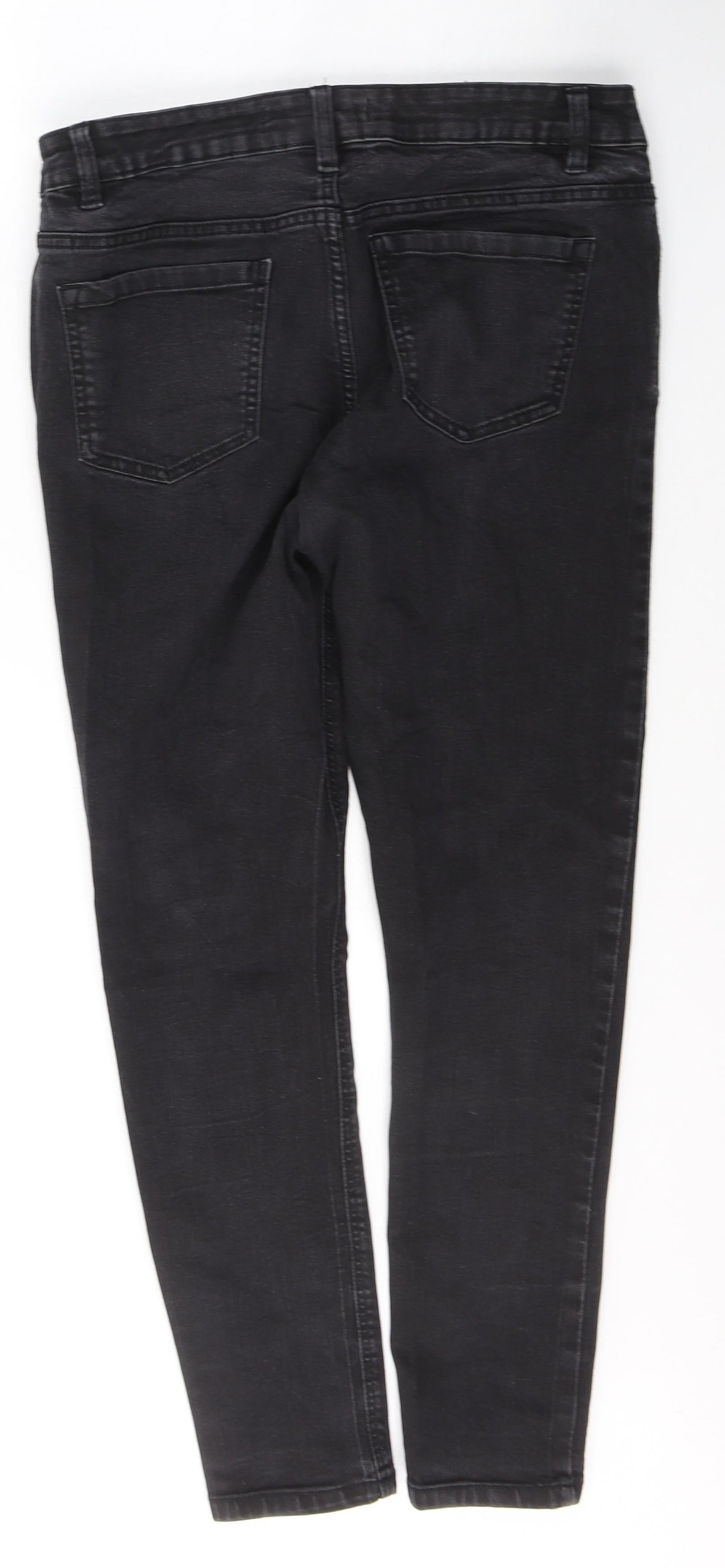 George Womens Black  Cotton Skinny Jeans Size 12 L27 in Regular Button