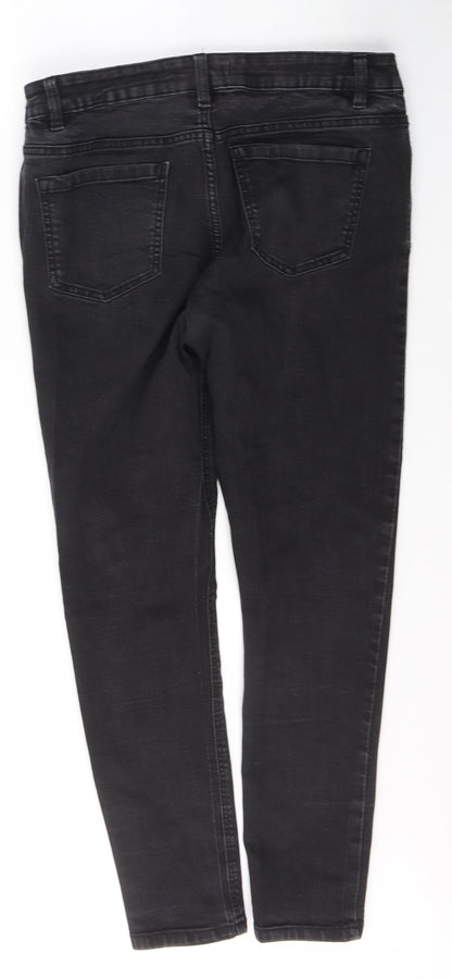 George Womens Black  Cotton Skinny Jeans Size 12 L27 in Regular Button