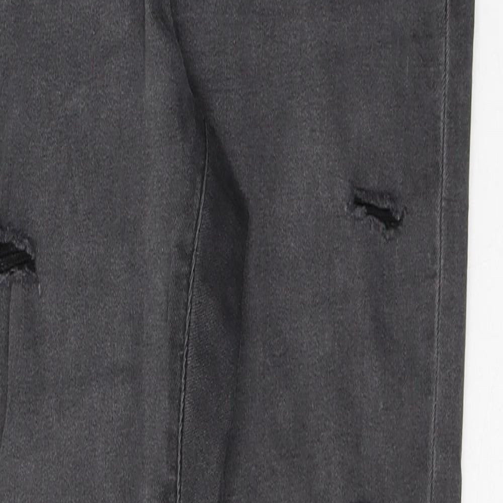 Denim & Co. Womens Grey  Cotton Skinny Jeans Size 12 L28 in Regular Button