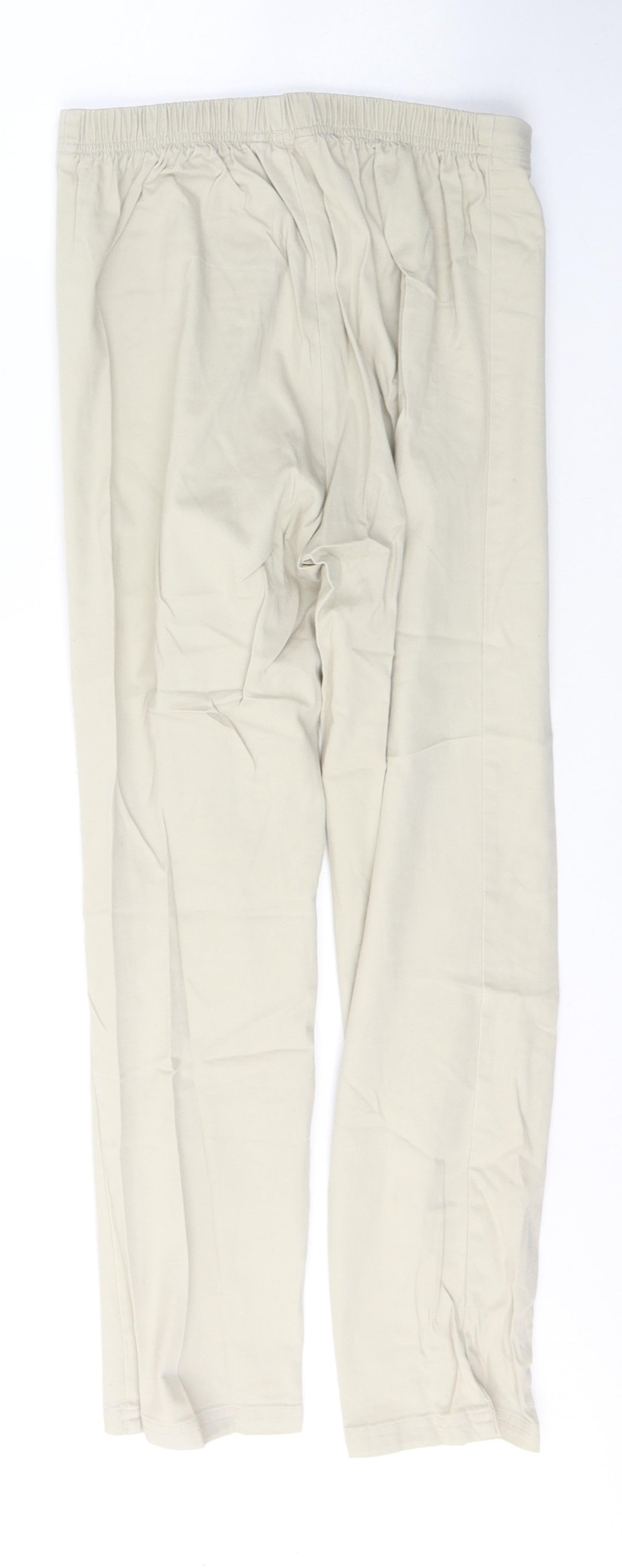 BHS Womens Beige  Cotton Straight Jeans Size 12 L27 in Regular Button