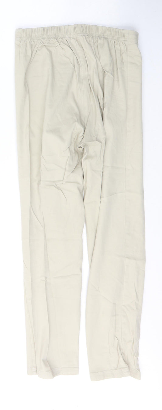 BHS Womens Beige  Cotton Straight Jeans Size 12 L27 in Regular Button