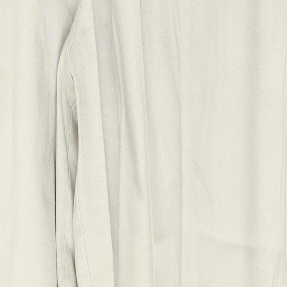 BHS Womens Beige  Cotton Straight Jeans Size 12 L27 in Regular Button