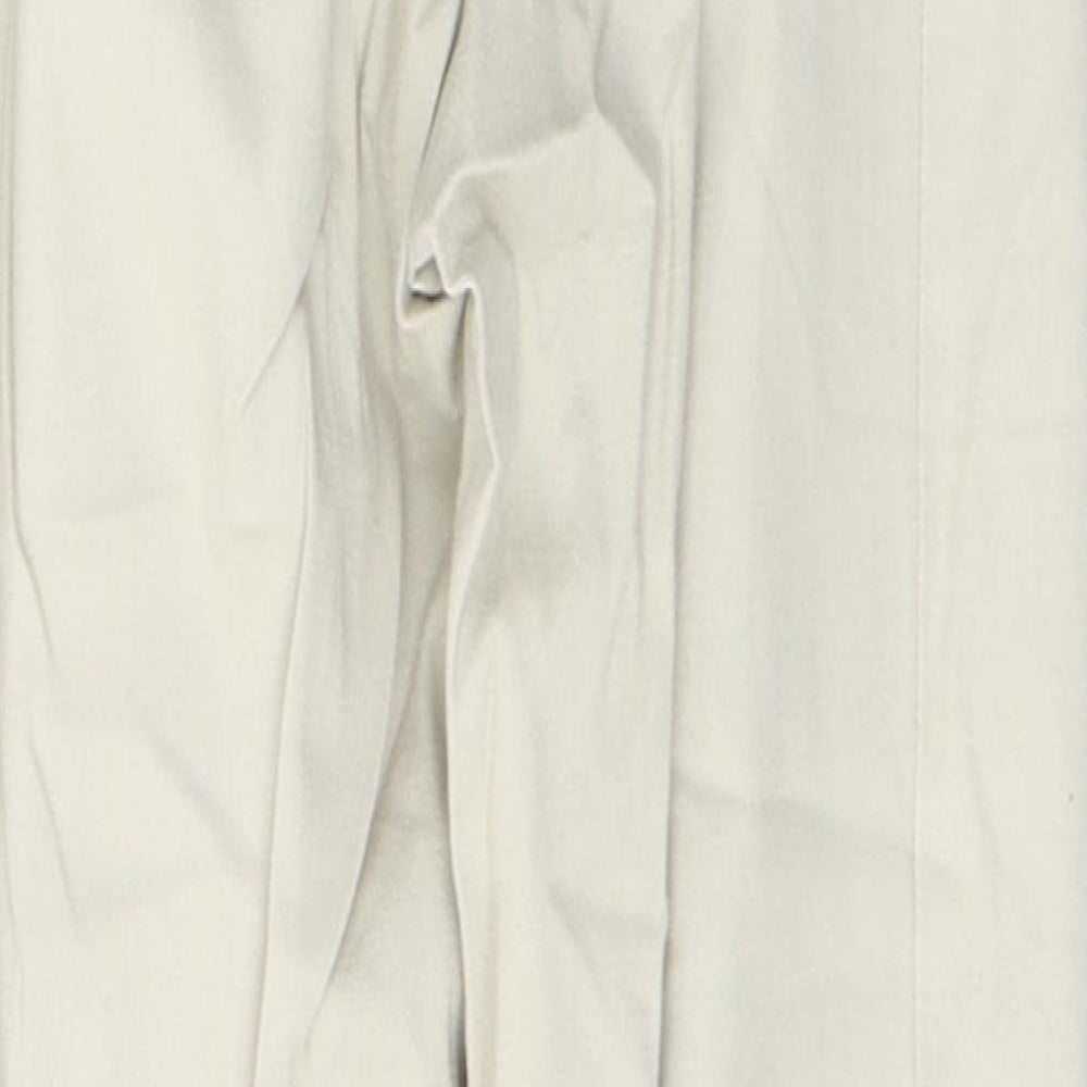 BHS Womens Beige  Cotton Straight Jeans Size 12 L27 in Regular Button