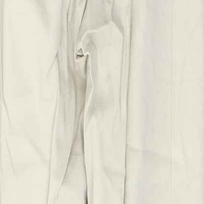 BHS Womens Beige  Cotton Straight Jeans Size 12 L27 in Regular Button