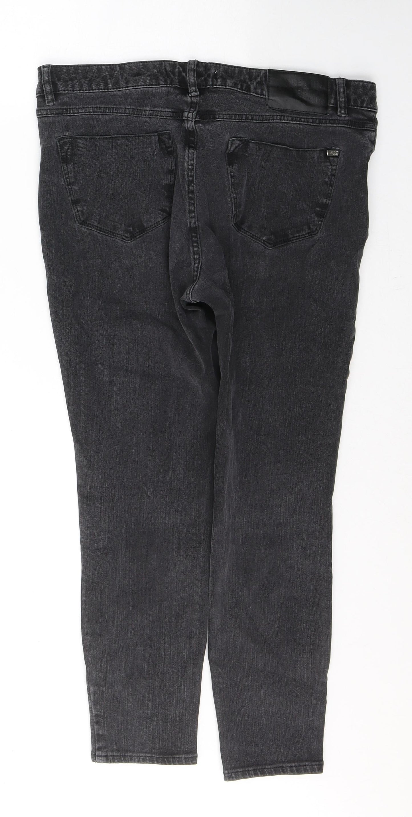 George Womens Black  Cotton Skinny Jeans Size 12 L24 in Regular Button