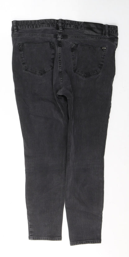 George Womens Black  Cotton Skinny Jeans Size 12 L24 in Regular Button