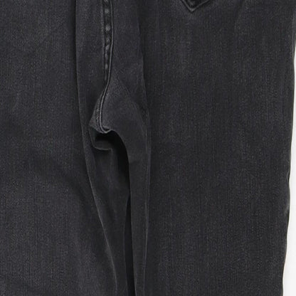 George Womens Black  Cotton Skinny Jeans Size 12 L24 in Regular Button