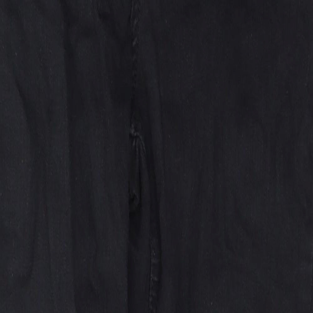 Topshop Womens Black  Cotton Skinny Jeans Size 24 in L28 in Regular Button