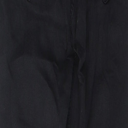 Topshop Womens Black  Cotton Skinny Jeans Size 24 in L28 in Regular Button