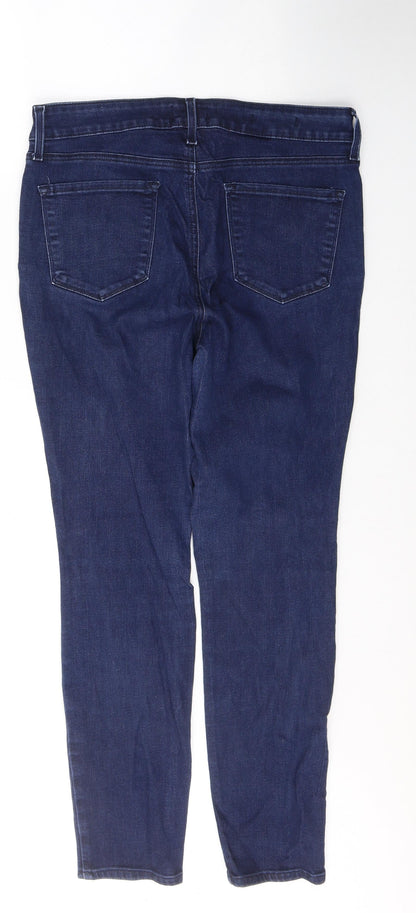 Nudj Womens Blue  Cotton Skinny Jeans Size 12 L29 in Regular Button