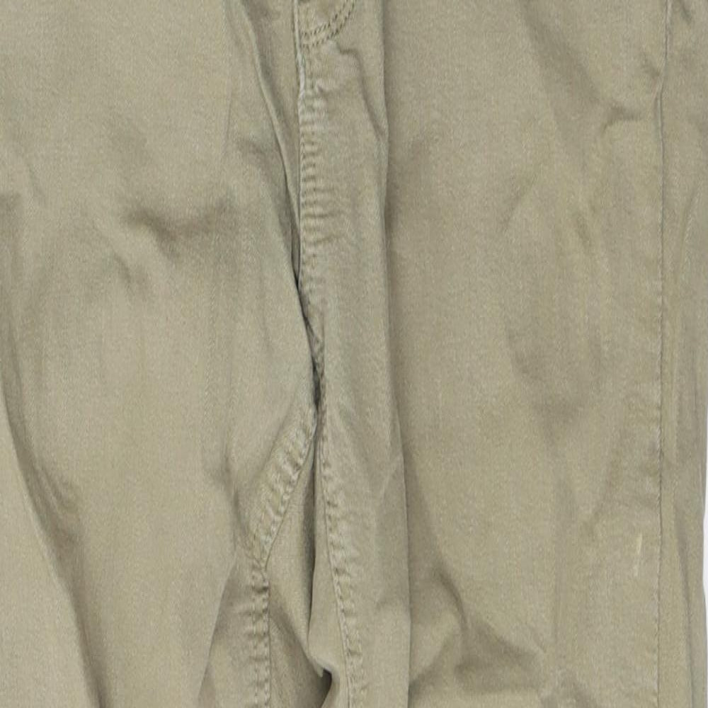 Denim & Co. Womens Green  Cotton Cropped Jeans Size 10 L26 in Regular Button