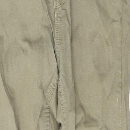 Denim & Co. Womens Green  Cotton Cropped Jeans Size 10 L26 in Regular Button