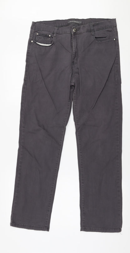 Max & Liu Womens Grey  Cotton Straight Jeans Size 33 in L30 in Regular Zip