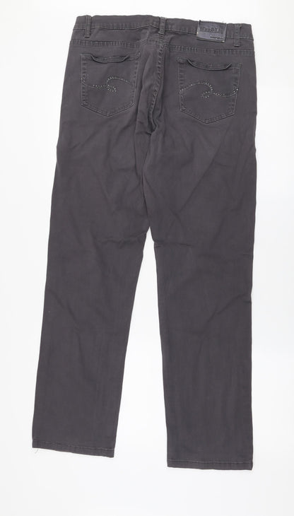 Max & Liu Womens Grey  Cotton Straight Jeans Size 33 in L30 in Regular Zip