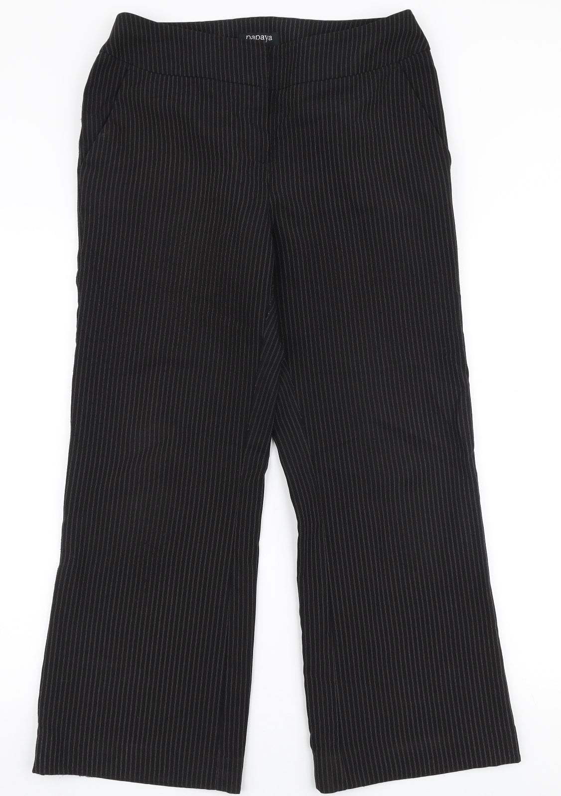 Womens UK Size 12 Papaya Regular Fit  Black Trousers