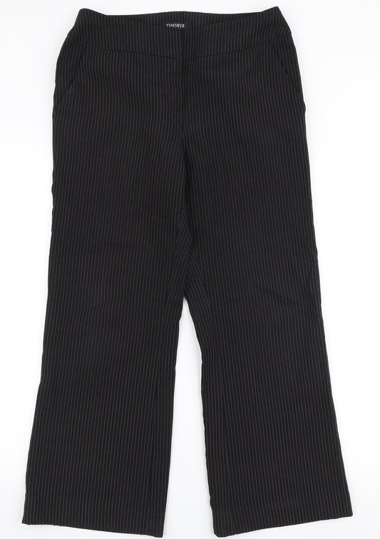 Womens UK Size 12 Papaya Regular Fit  Black Trousers