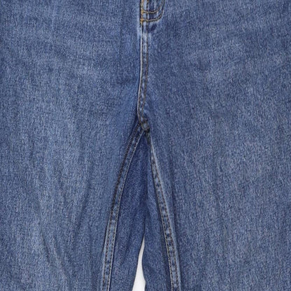 Topshop Womens Blue  Cotton Mom Jeans Size 28 in L32 in Regular Zip