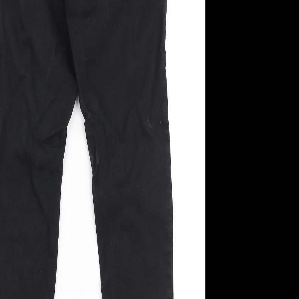 Topshop Womens Black  Elastane Skinny Jeans Size 25 in L32 in Slim Zip