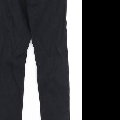 Topshop Womens Black  Elastane Skinny Jeans Size 25 in L32 in Slim Zip