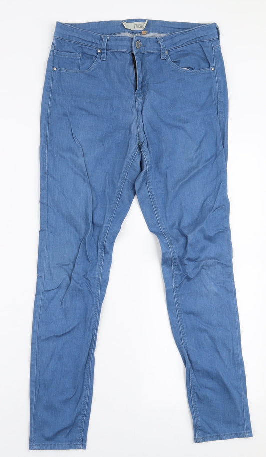 Topshop Womens Blue  Cotton Skinny Jeans Size 28 in L30 in Slim Zip