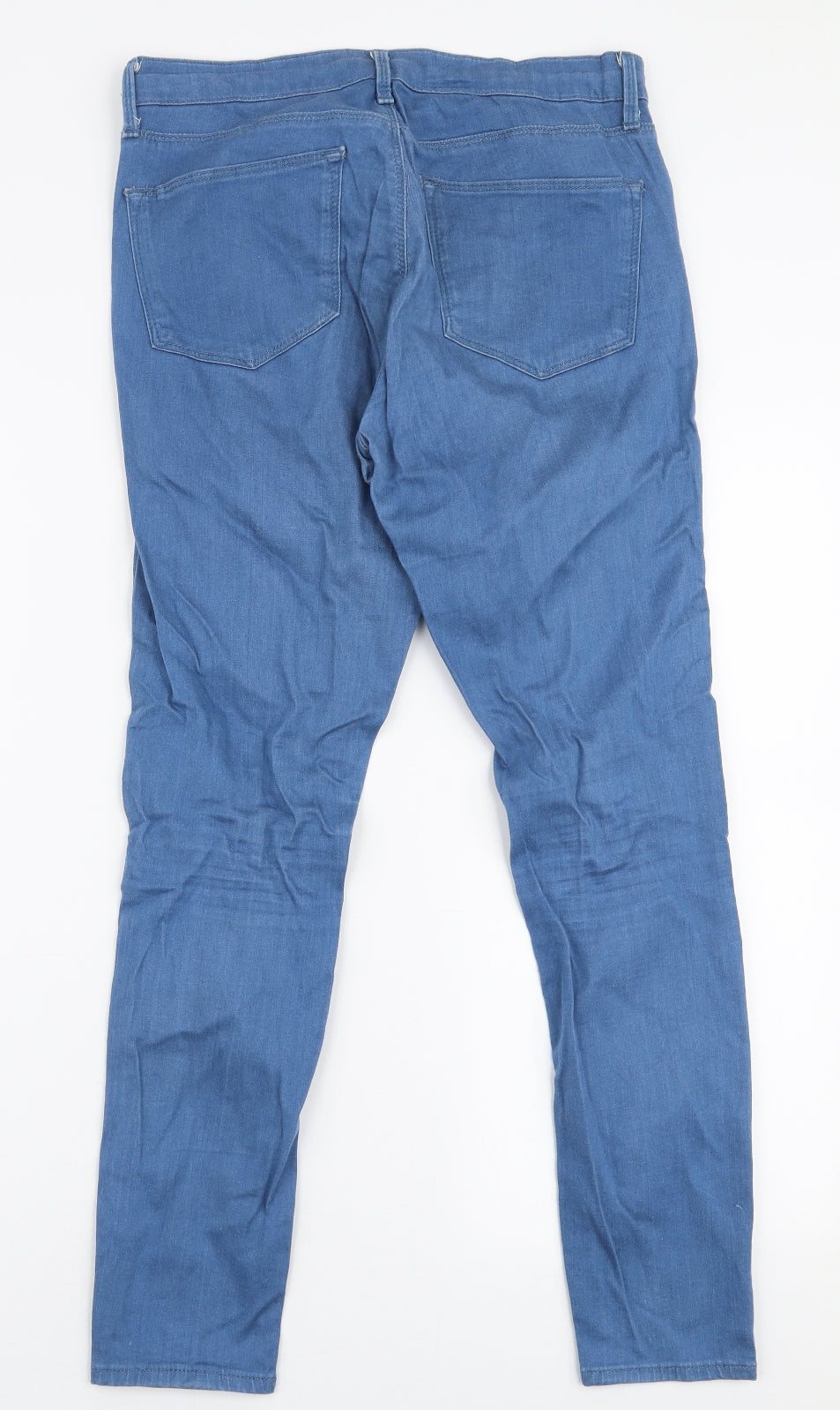 Topshop Womens Blue  Cotton Skinny Jeans Size 28 in L30 in Slim Zip