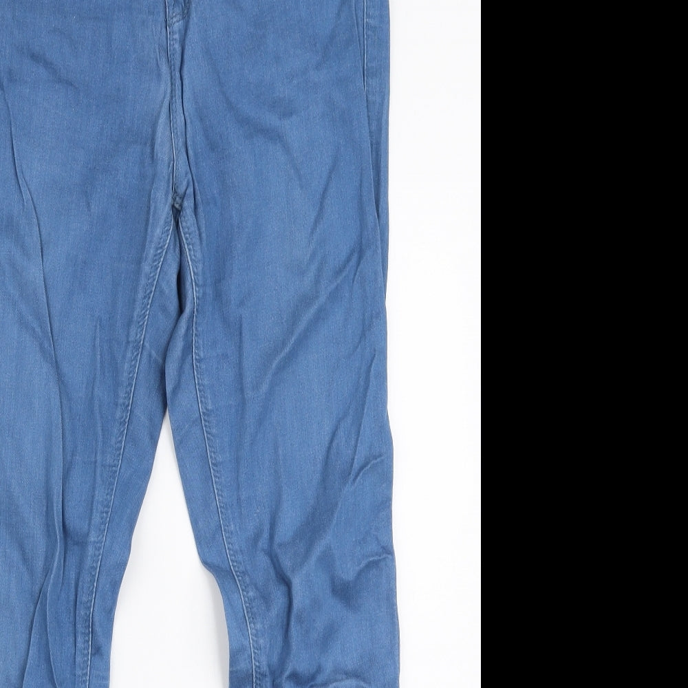 Topshop Womens Blue  Cotton Skinny Jeans Size 28 in L30 in Slim Zip