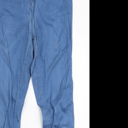 Topshop Womens Blue  Cotton Skinny Jeans Size 28 in L30 in Slim Zip