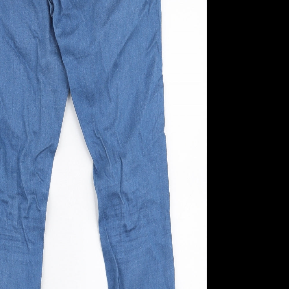 Topshop Womens Blue  Cotton Skinny Jeans Size 28 in L30 in Slim Zip