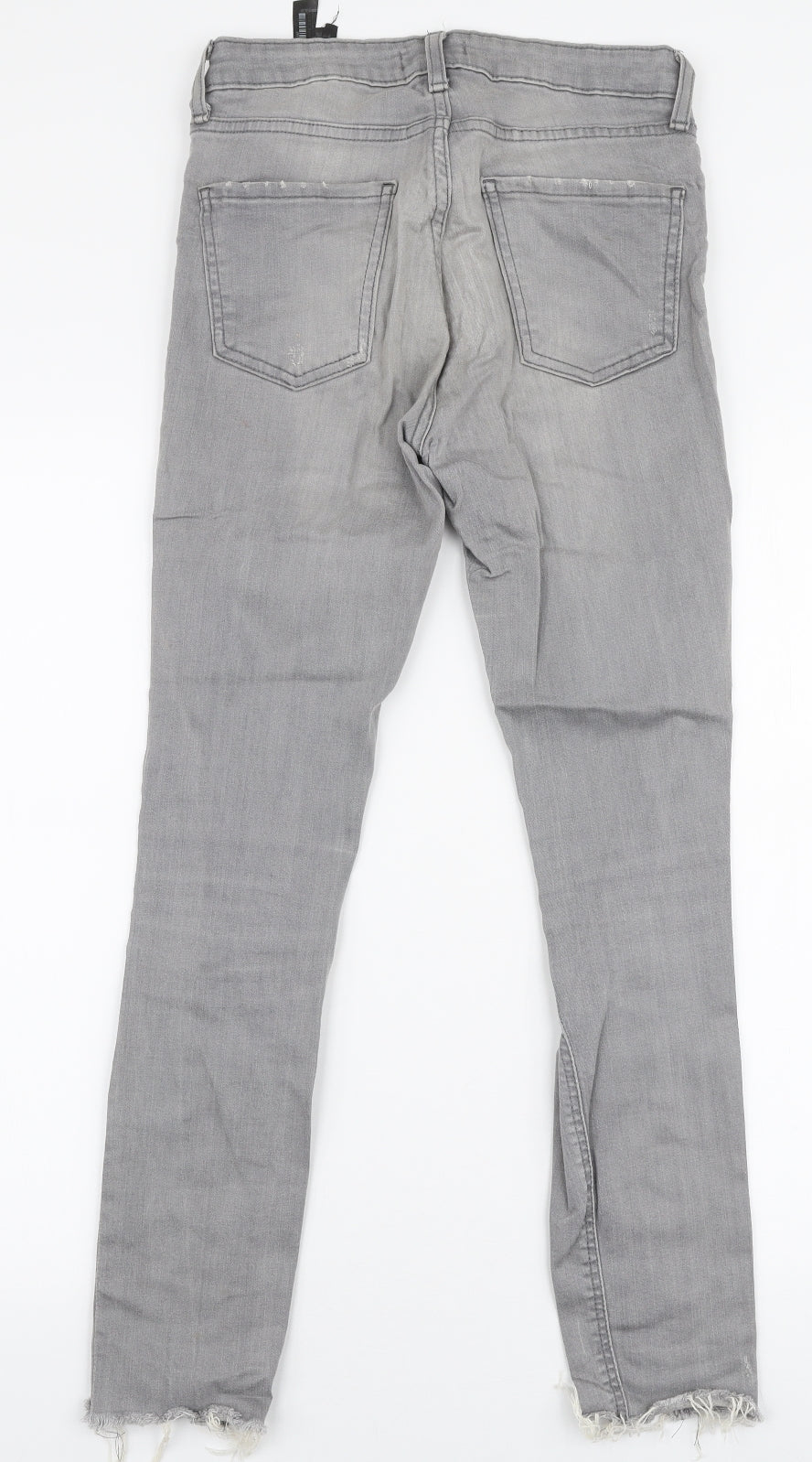 Zara Womens Grey  Cotton Skinny Jeans Size 6 L27 in Slim Zip